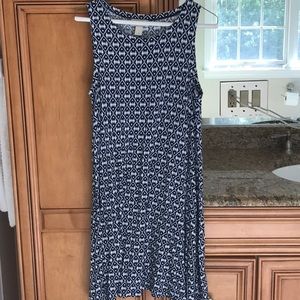 Loft swing dress ikat blue